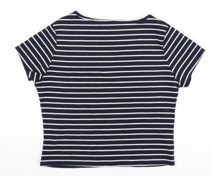 Primark Womens Blue Striped  Basic T-Shirt Size L