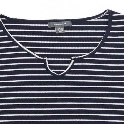 Primark Womens Blue Striped  Basic T-Shirt Size L