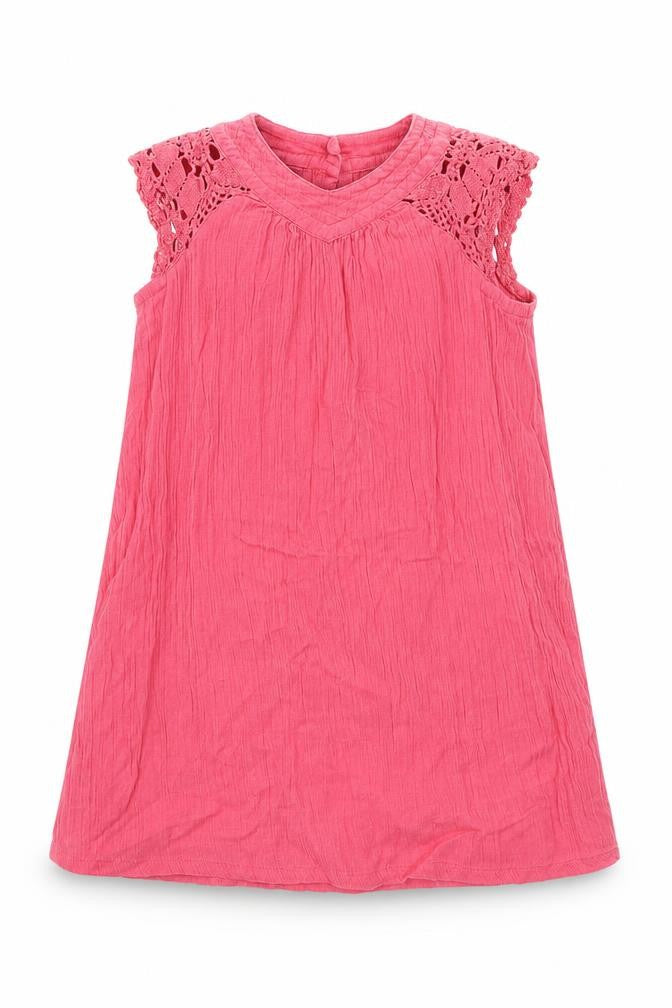 Front view of Mothercare girls’ pink a-line, size 3-6, months