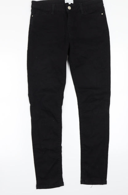 Womens UK Size 30 Warehouse Regular Fit Straight Black Jeans