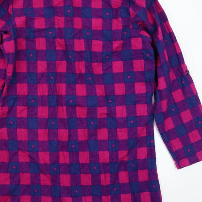 Adore Womens Purple Check  Basic Button-Up Size 8