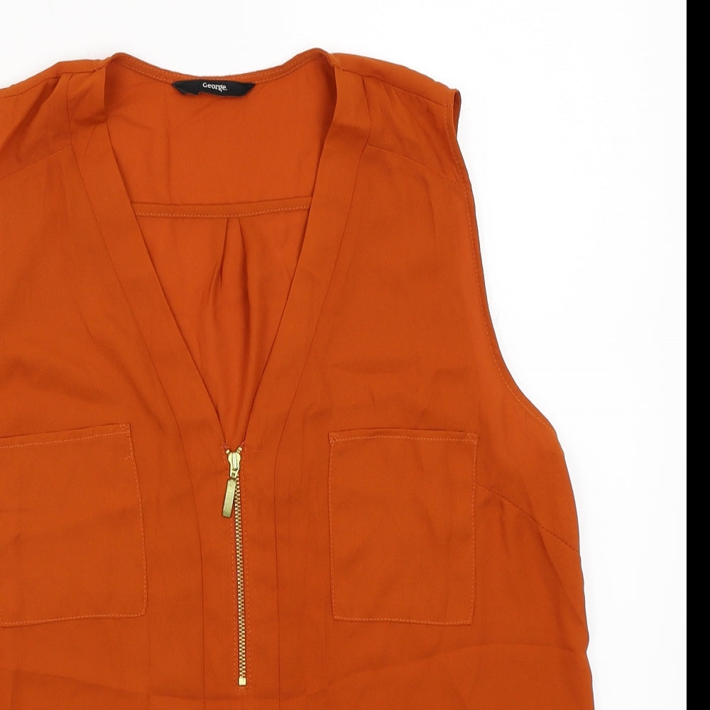 George Womens Brown   Basic Blouse Size 14