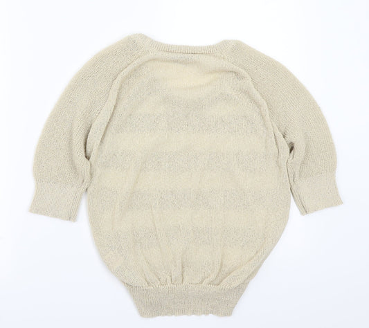 peacocks  Womens Beige Striped  Pullover Jumper Size M