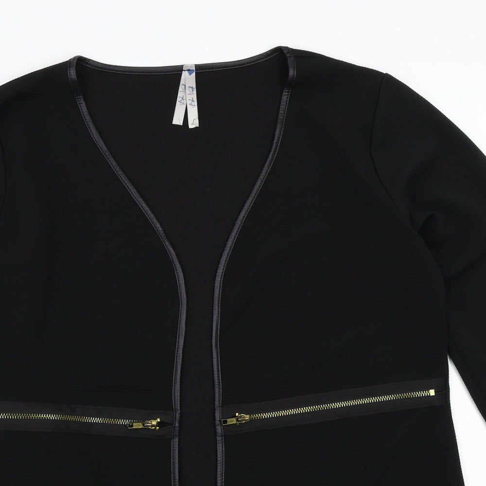 Close-up detail of Blue Vanilla women’s black jacket blazer, size L