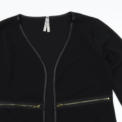 Close-up detail of Blue Vanilla women’s black jacket blazer, size L