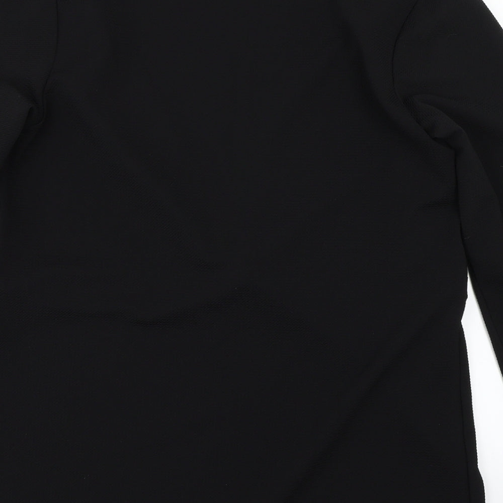 Brand and care label for Blue Vanilla women’s black jacket blazer, size L