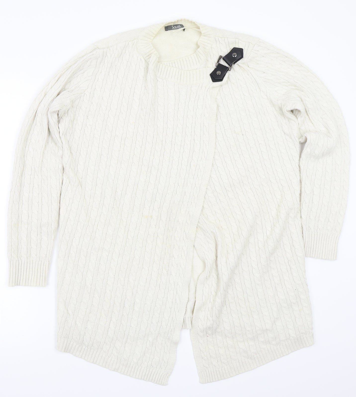 South Womens White   Cardigan Jumper Size 14