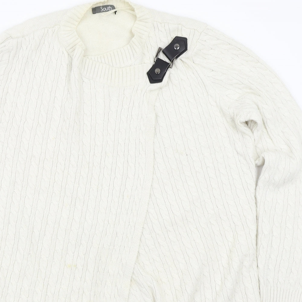 South Womens White   Cardigan Jumper Size 14