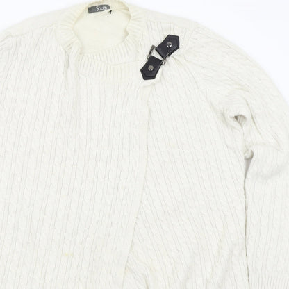 South Womens White   Cardigan Jumper Size 14