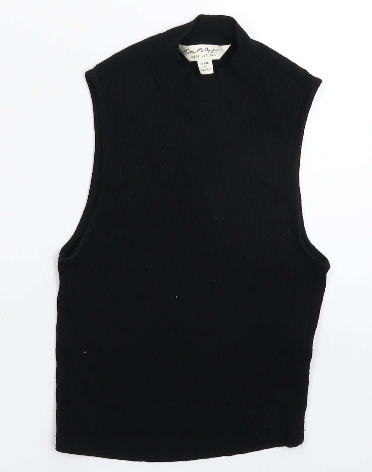 Miss Selfridge Womens Black   Basic T-Shirt Size 6