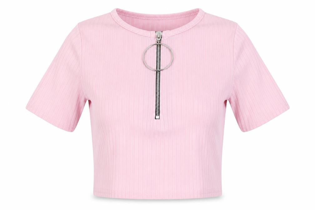 Womens UK Size 4 PRETTYLITTLETHING Pink Basic T-Shirt