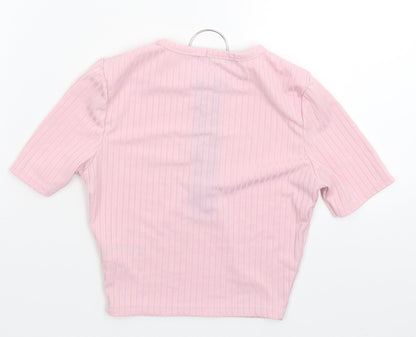 Womens UK Size 4 PRETTYLITTLETHING Pink Basic T-Shirt