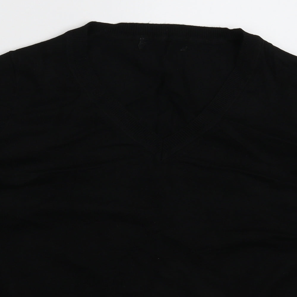 Close-up detail of Preworn women’s black jumper, size UK 10