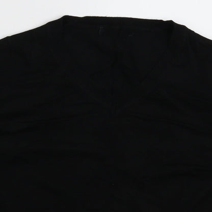 Close-up detail of Preworn women’s black jumper, size UK 10