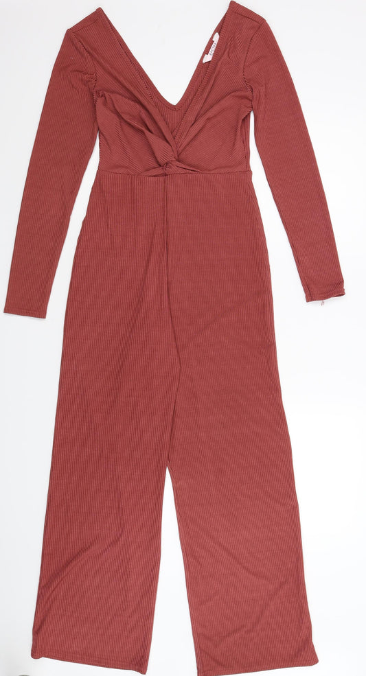 Miss Selfridge Womens Pink   Jumpsuit One-Piece Size 4 L27 in