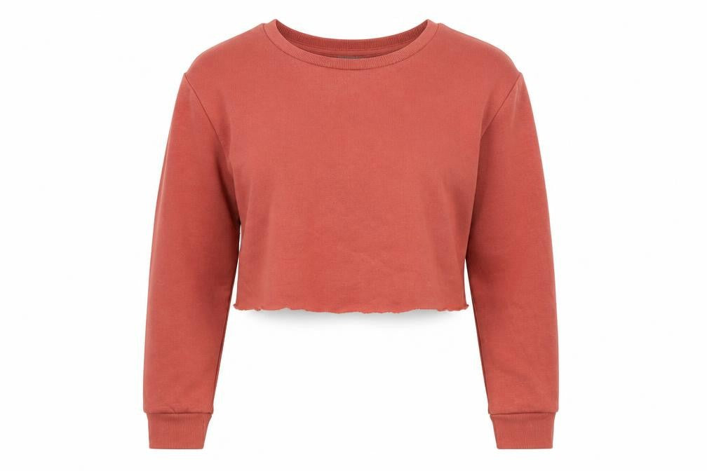Front view of PRETTYLITTLETHING women’s beige pullover sweatshirt, size UK 12