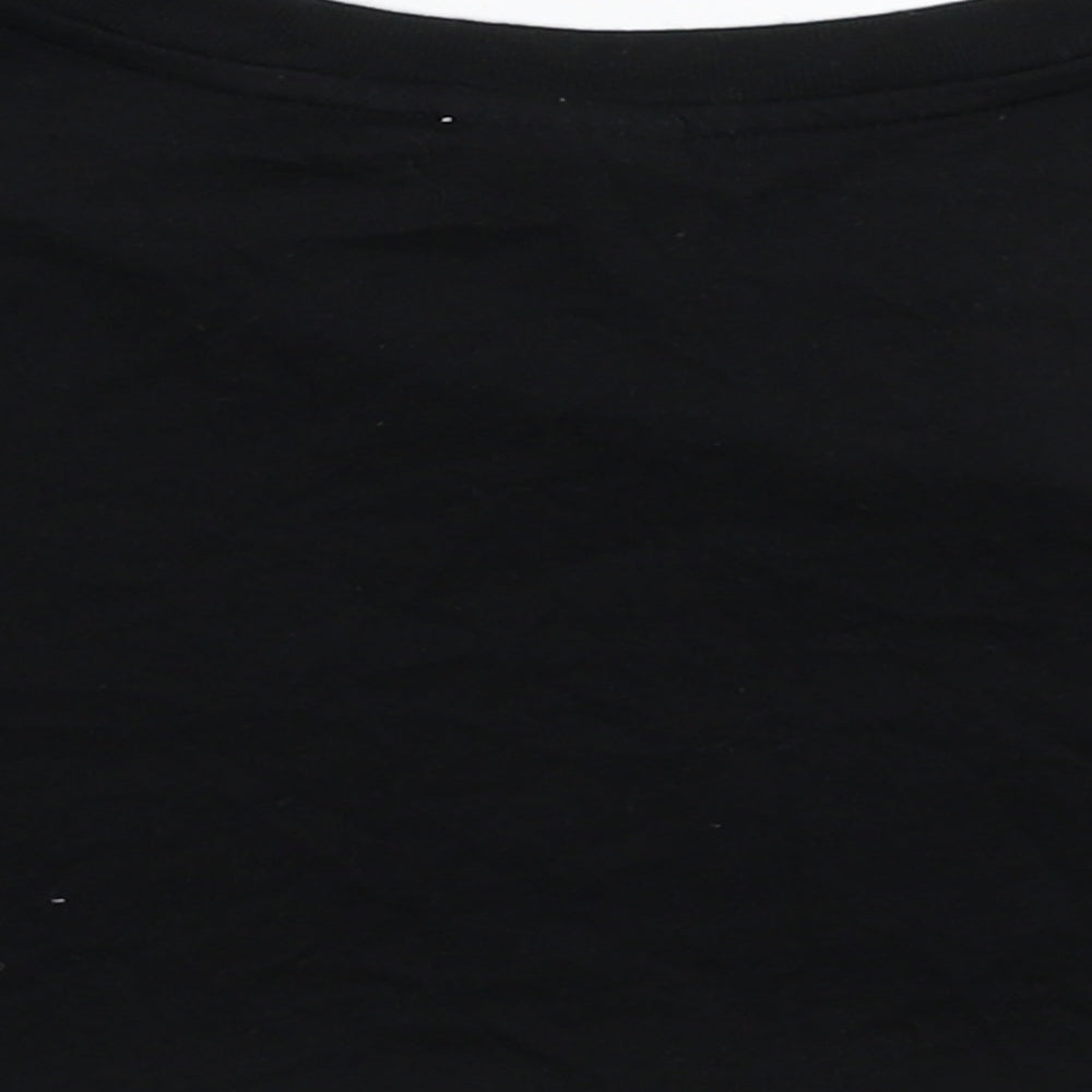 Womens UK Size M Divided Black Cropped T-Shirt