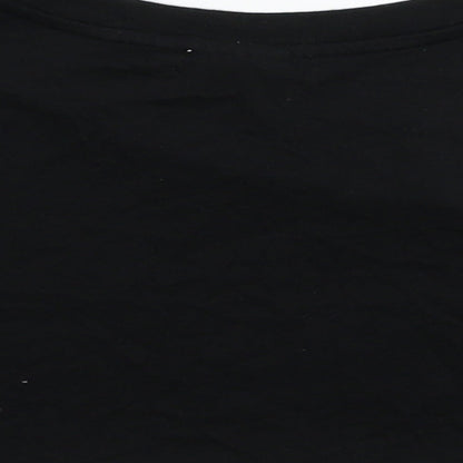Womens UK Size M Divided Black Cropped T-Shirt