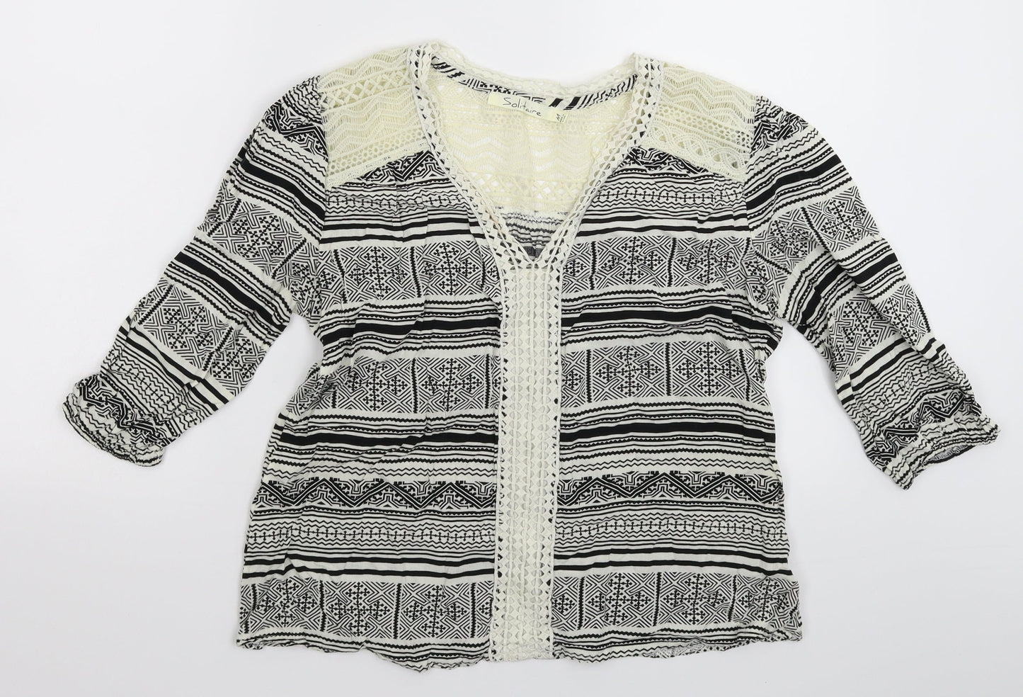 Womens UK Size M Solitaire Multicoloured Basic Blouse