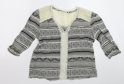 Womens UK Size M Solitaire Multicoloured Basic Blouse