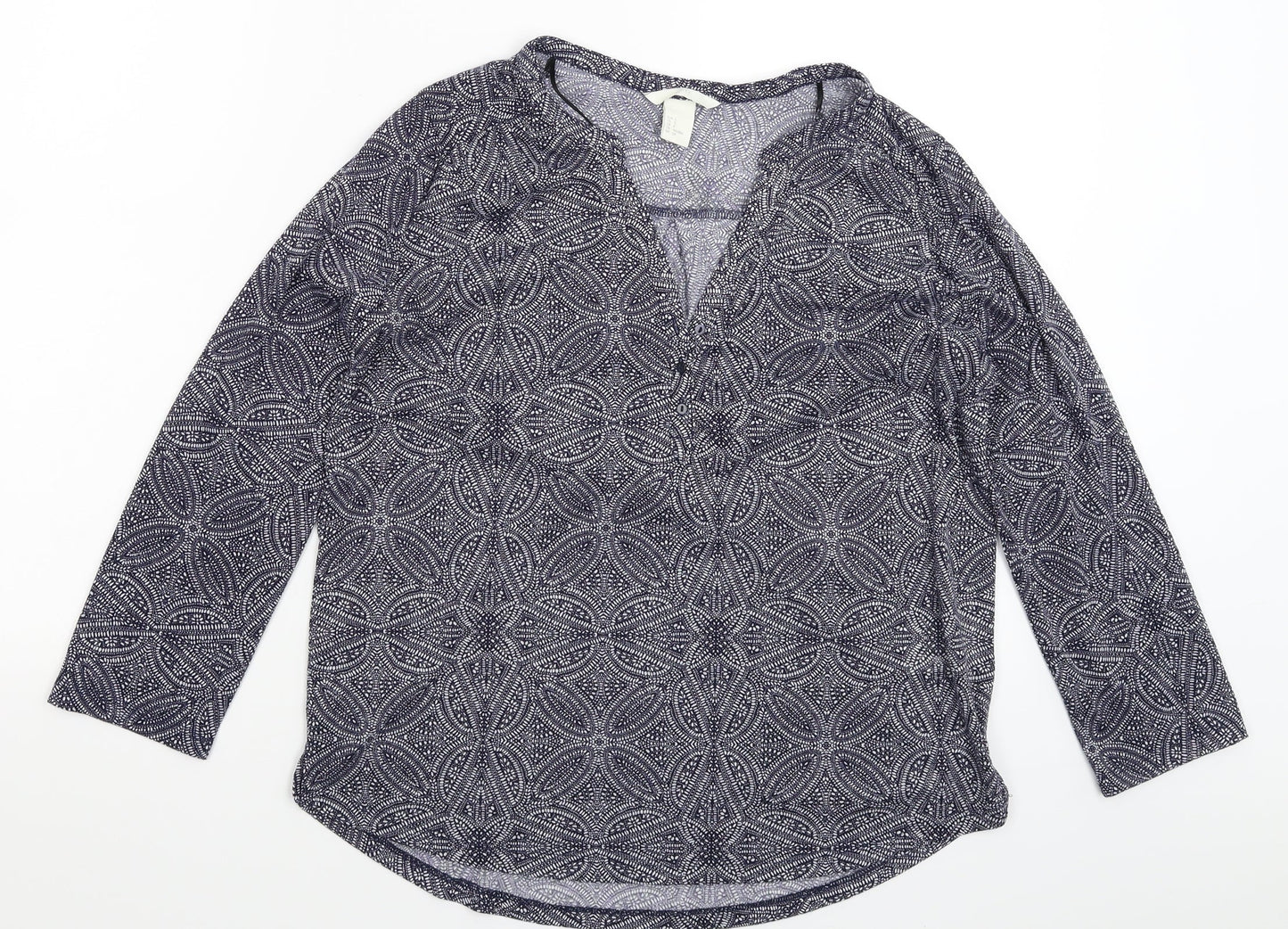 Womens UK Size S H&M Blue Basic T-Shirt