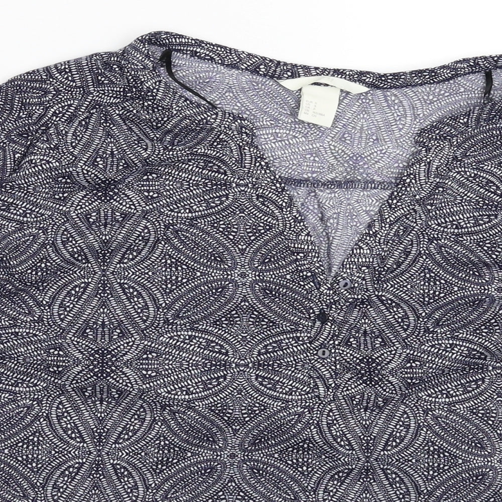 Womens UK Size S H&M Blue Basic T-Shirt