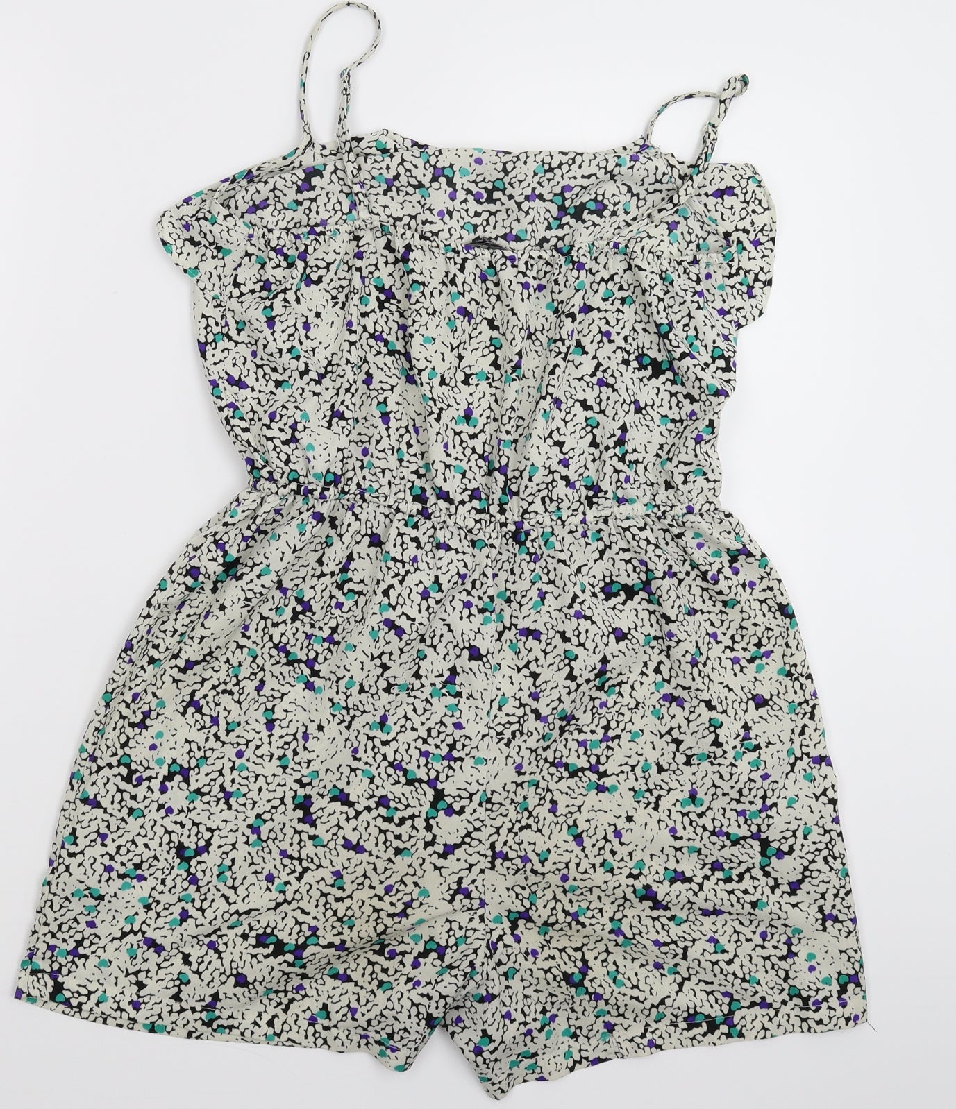 F&F Womens White Floral  Jumpsuit One-Piece Size 8