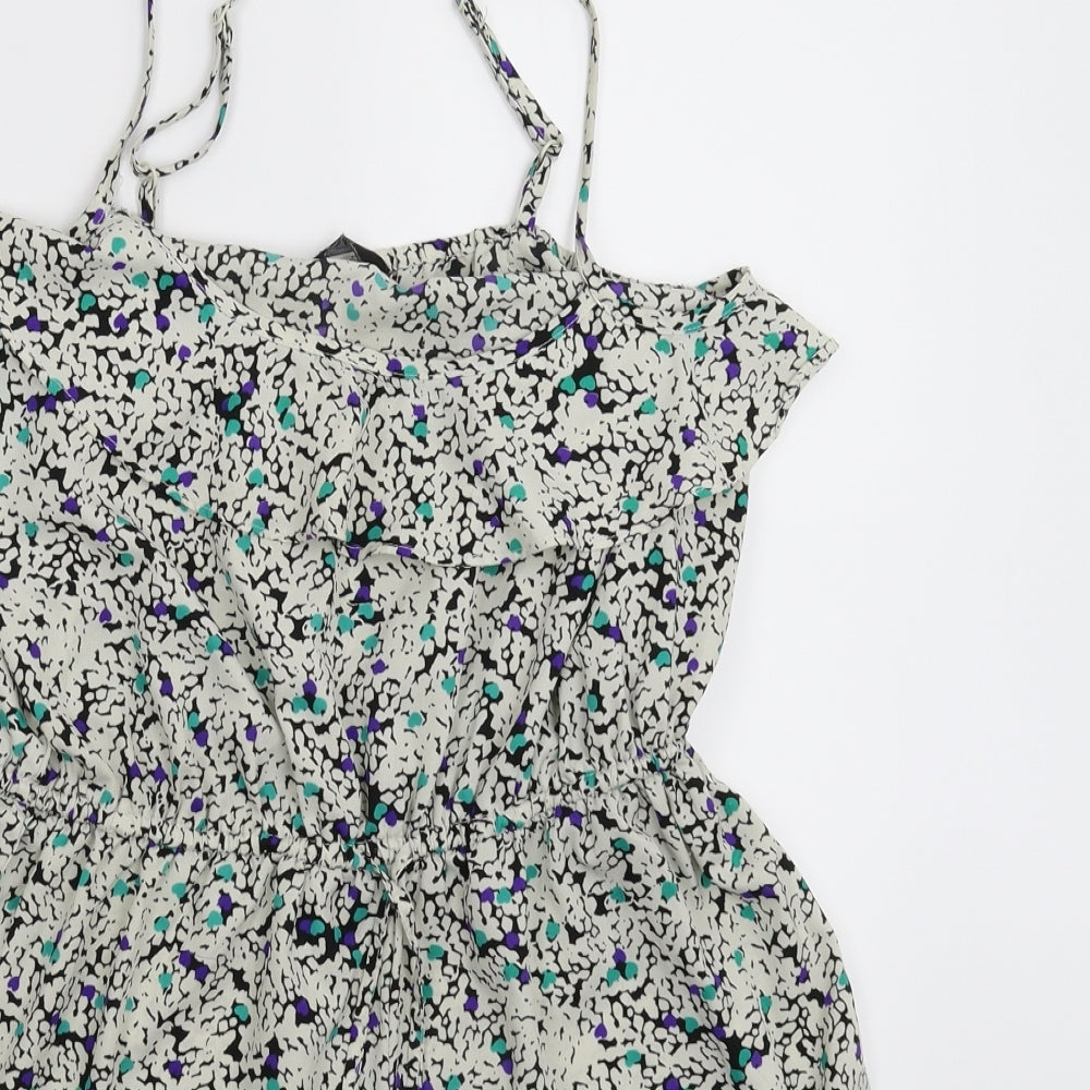 F&F Womens White Floral  Jumpsuit One-Piece Size 8