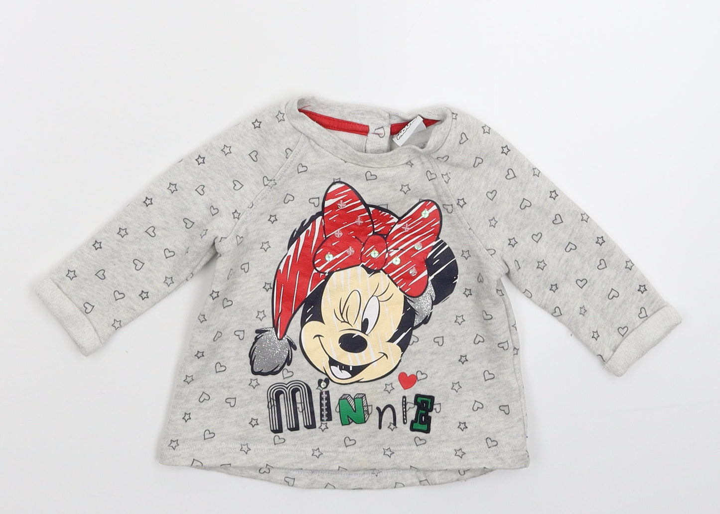 Disney Girls Grey   Pullover Jumper Size 3-6 Months  - Christmas