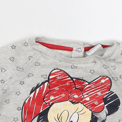 Disney Girls Grey   Pullover Jumper Size 3-6 Months  - Christmas