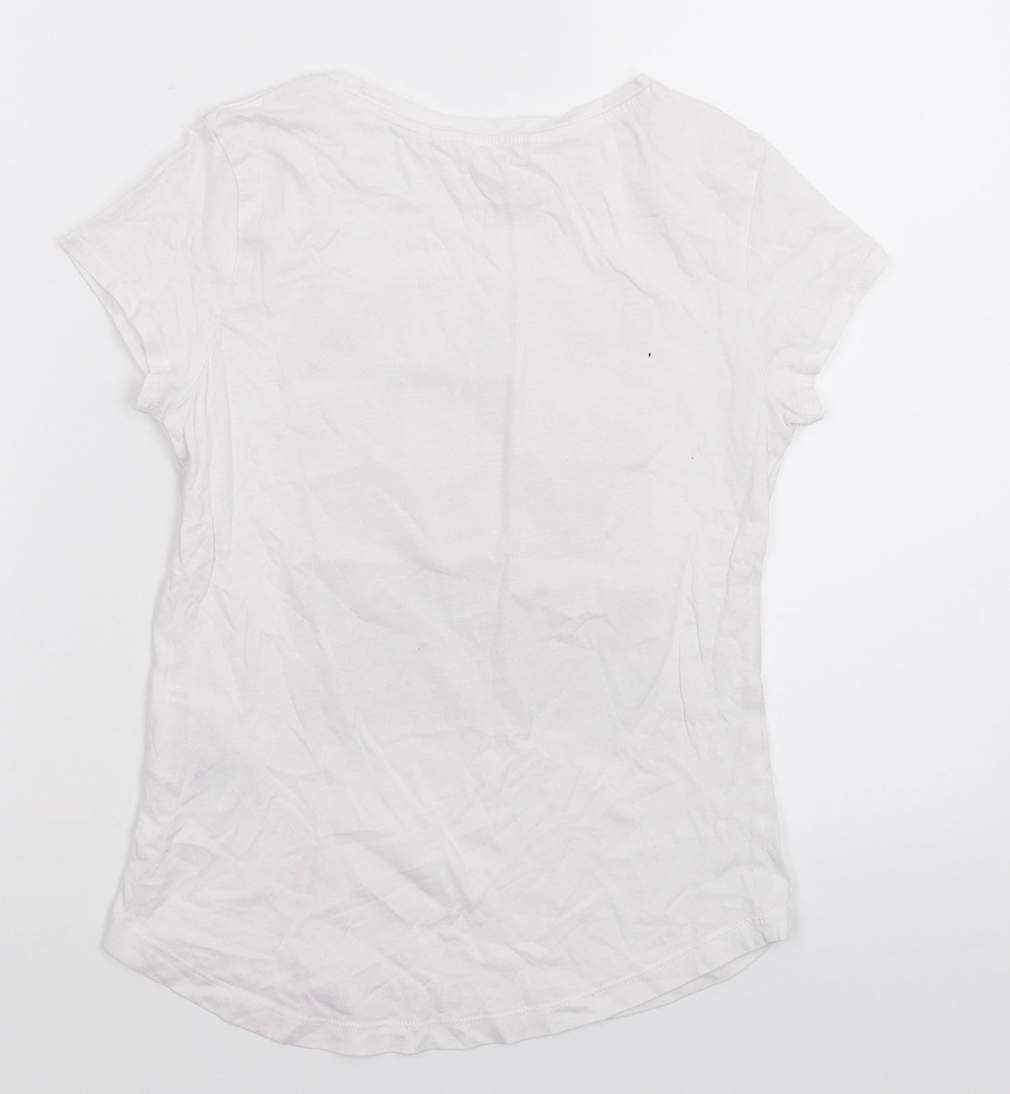 H&M Girls White   Basic T-Shirt Size 10-11 Years