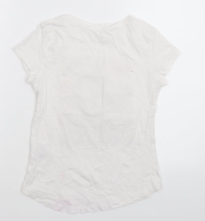 H&M Girls White   Basic T-Shirt Size 10-11 Years