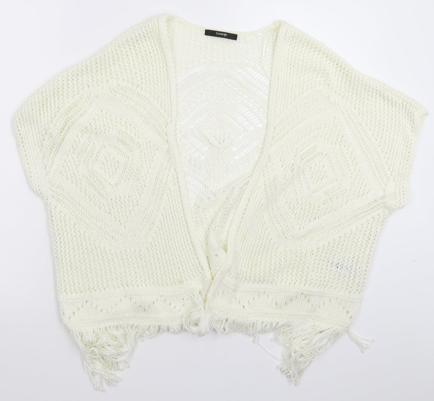 George Womens White  Knit Vest Jumper Size 16