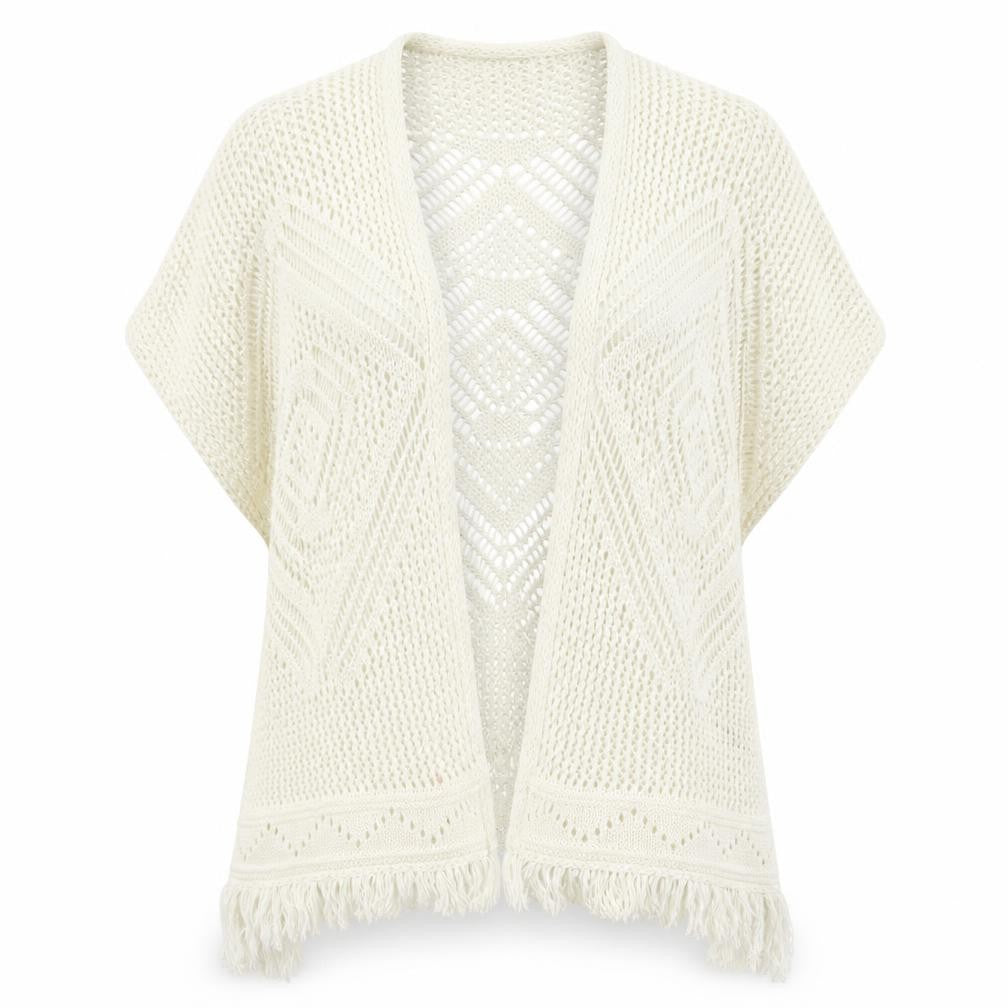 Front view of George women’s white knit vest jumper, size UK 16