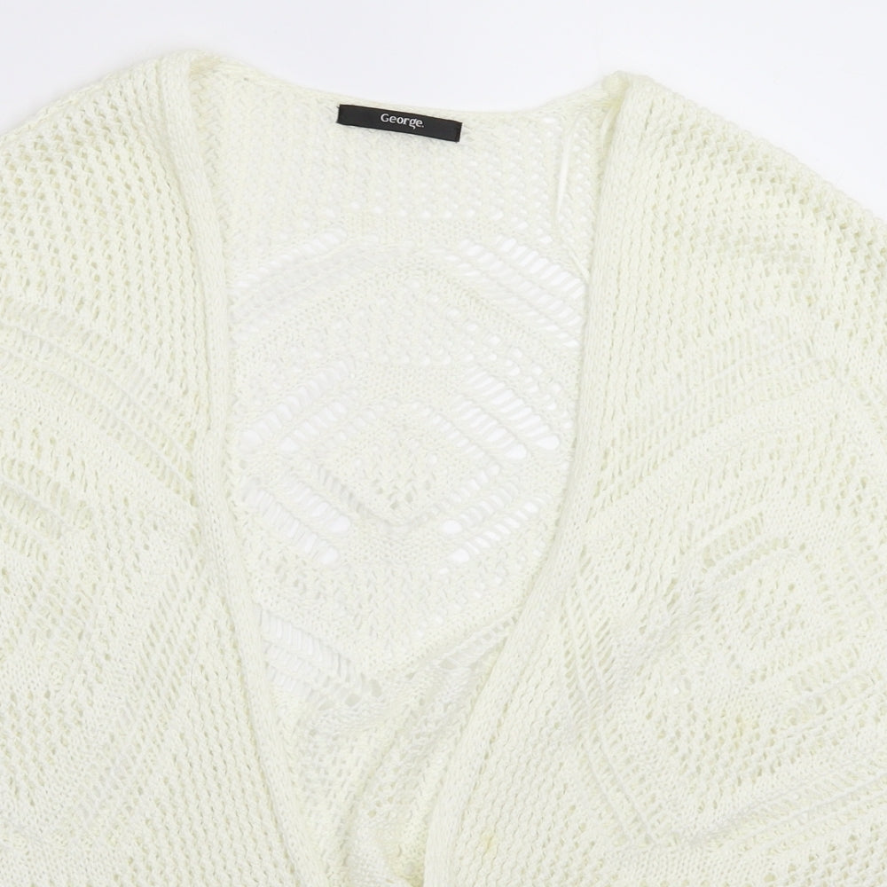 George Womens White  Knit Vest Jumper Size 16