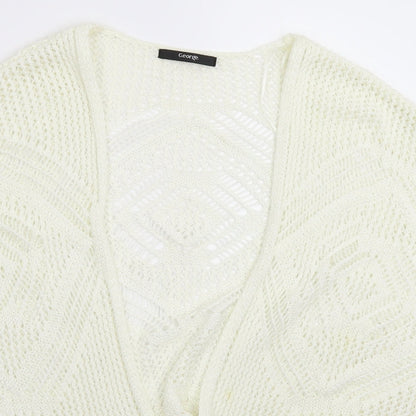 George Womens White  Knit Vest Jumper Size 16