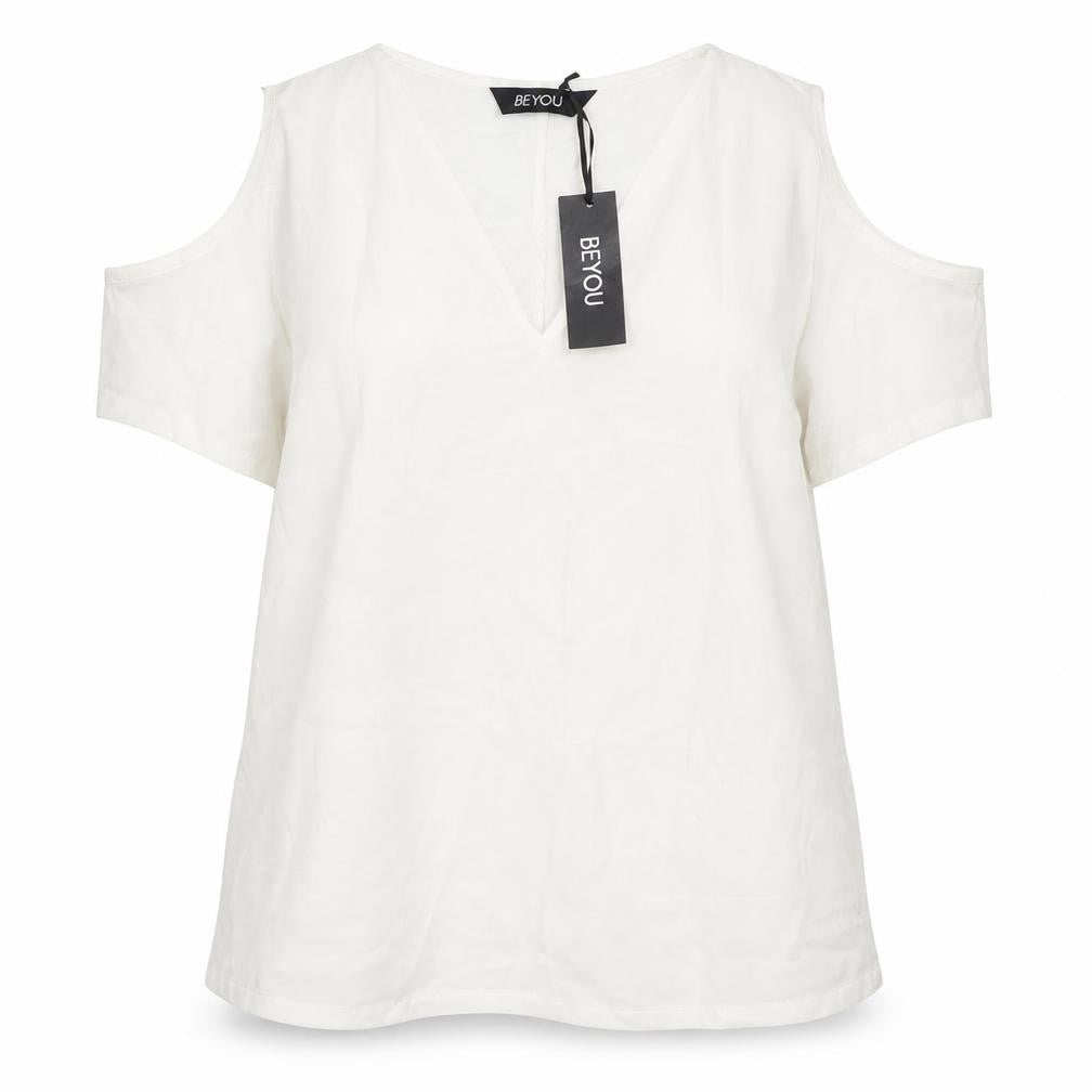 Womens UK Size M beyou White Basic Blouse