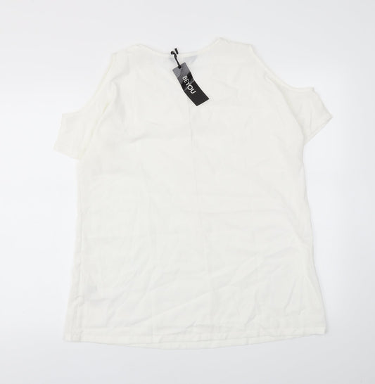 Womens UK Size M beyou White Basic Blouse