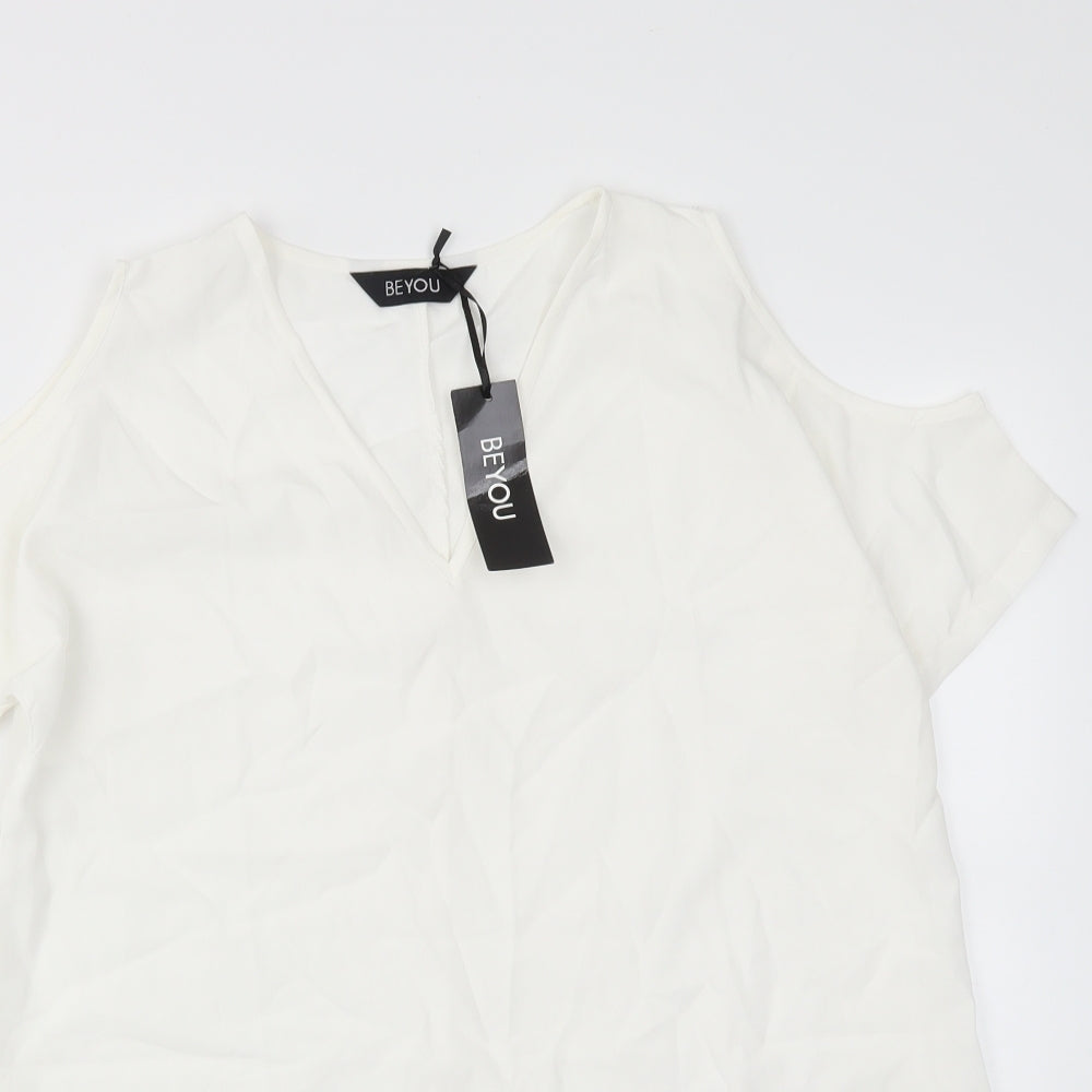 Womens UK Size M beyou White Basic Blouse