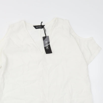 Womens UK Size M beyou White Basic Blouse