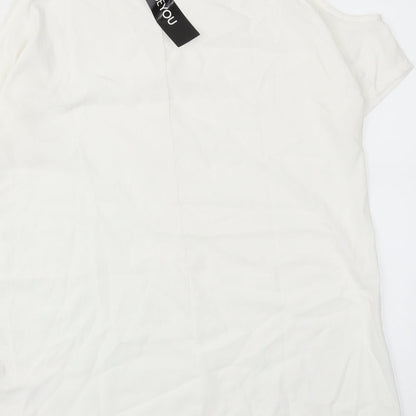 Womens UK Size M beyou White Basic Blouse