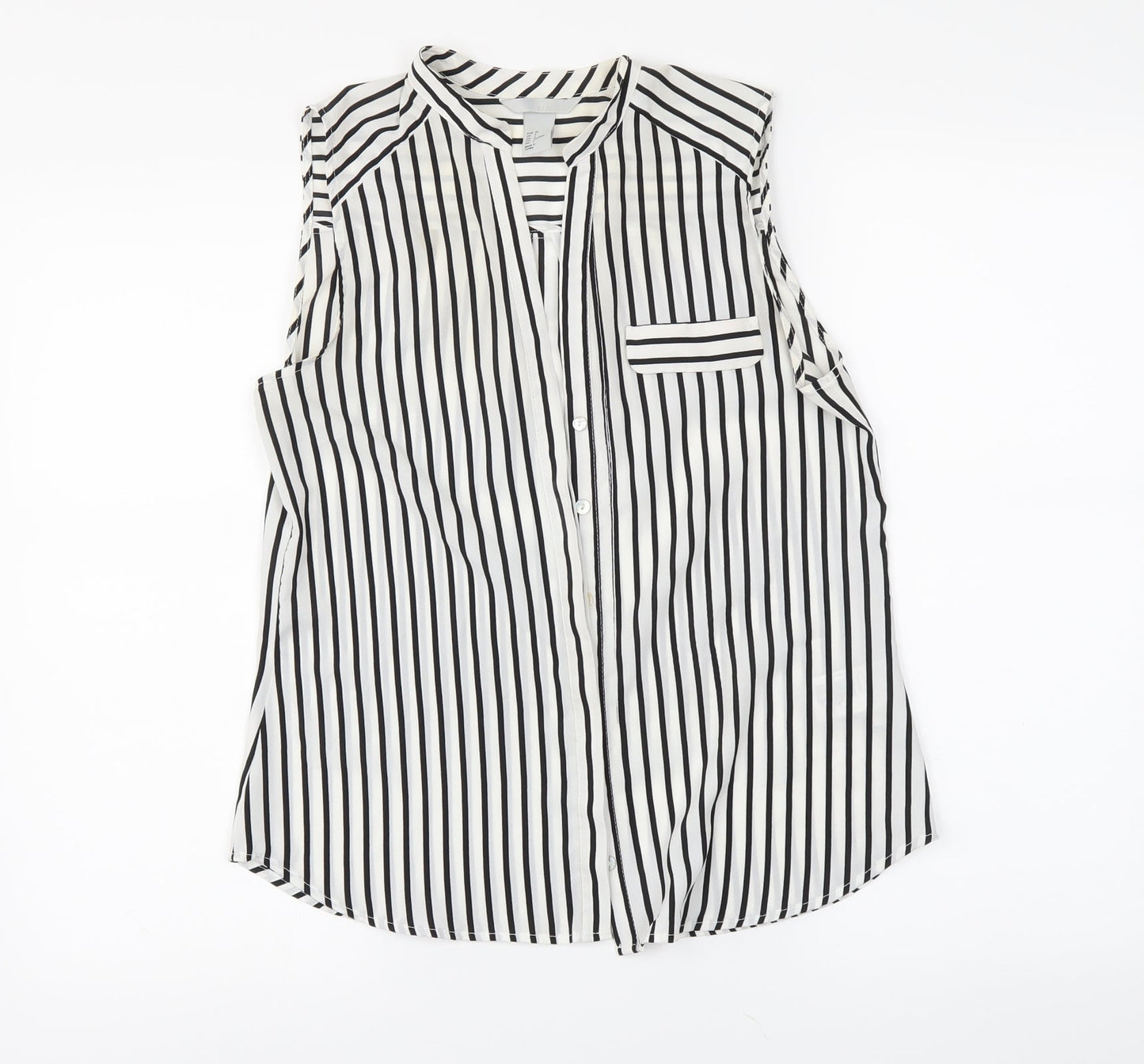 Womens UK Size 6 H&M White Basic Button-Up
