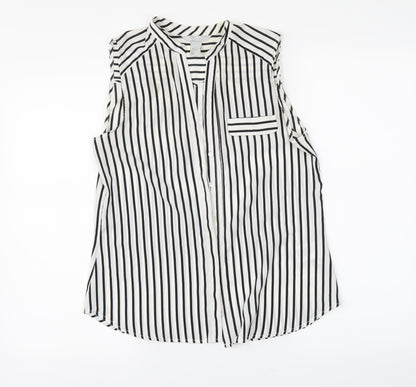 Womens UK Size 6 H&M White Basic Button-Up