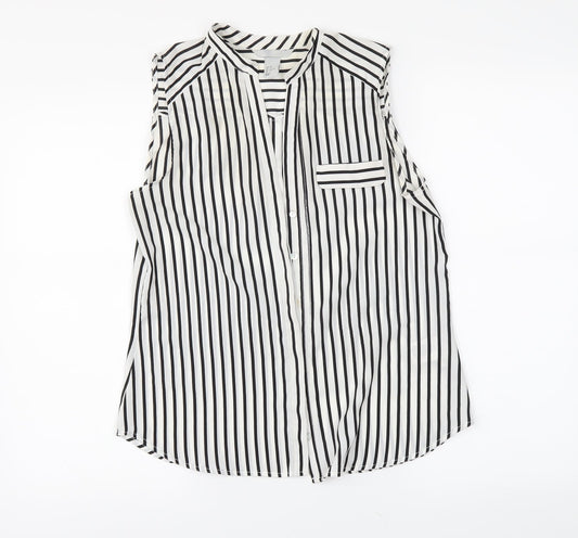 Womens UK Size 6 H&M White Basic Button-Up