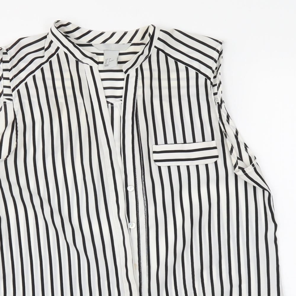 Womens UK Size 6 H&M White Basic Button-Up