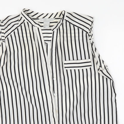 Womens UK Size 6 H&M White Basic Button-Up