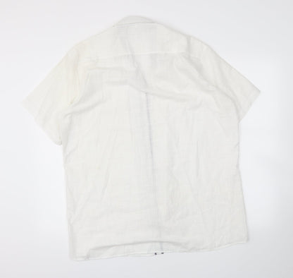 Preworn Mens White    Button-Up Size L