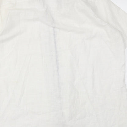 Preworn Mens White    Button-Up Size L