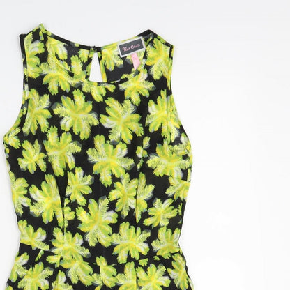 Red Chilli Womens Black Floral  Playsuit One-Piece Size 8 L3 in