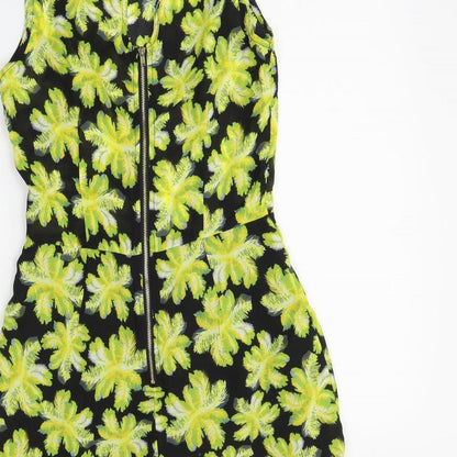 Red Chilli Womens Black Floral  Playsuit One-Piece Size 8 L3 in